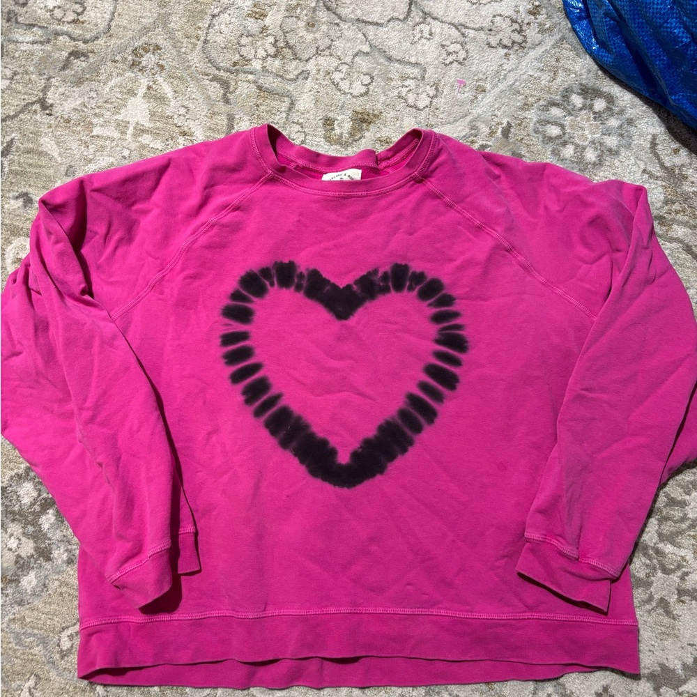 Electric & Rose Hot Pink Ronan Heart Pullover Sweatshirt
